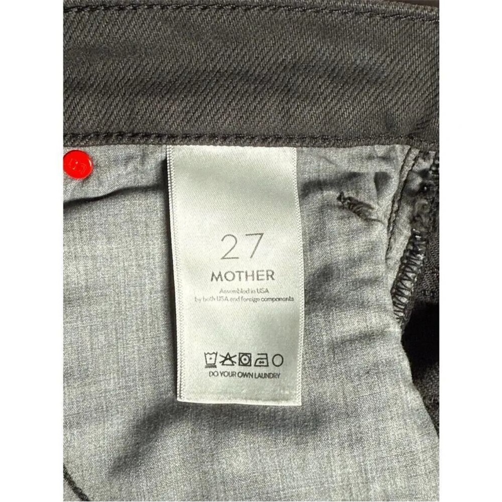 Mother Snacks Crinkle Cut Asymmetrical Denim‎ Midi Skirt Black Size 27 NWT - Picture 14 of 15